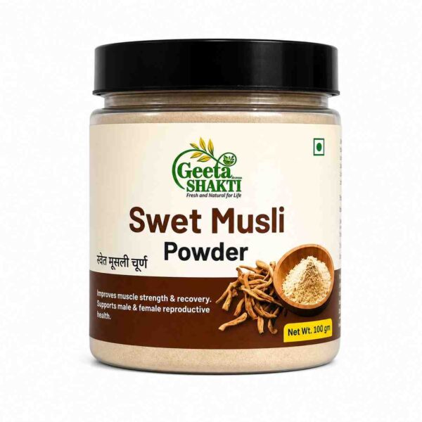 Geeta Shakti Ayurveda Swet Musli Powder | Natural Ayurvedic Supplement 100g